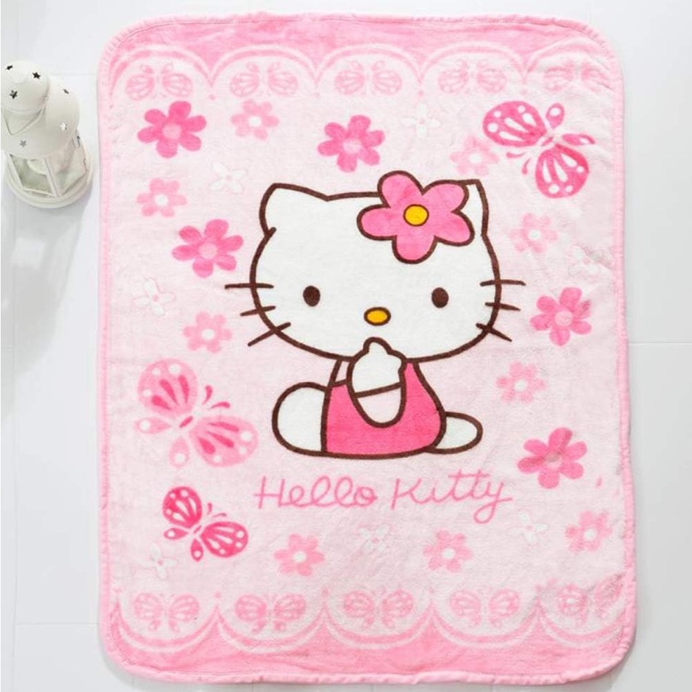 Hello Kitty Pink Floral Blanket